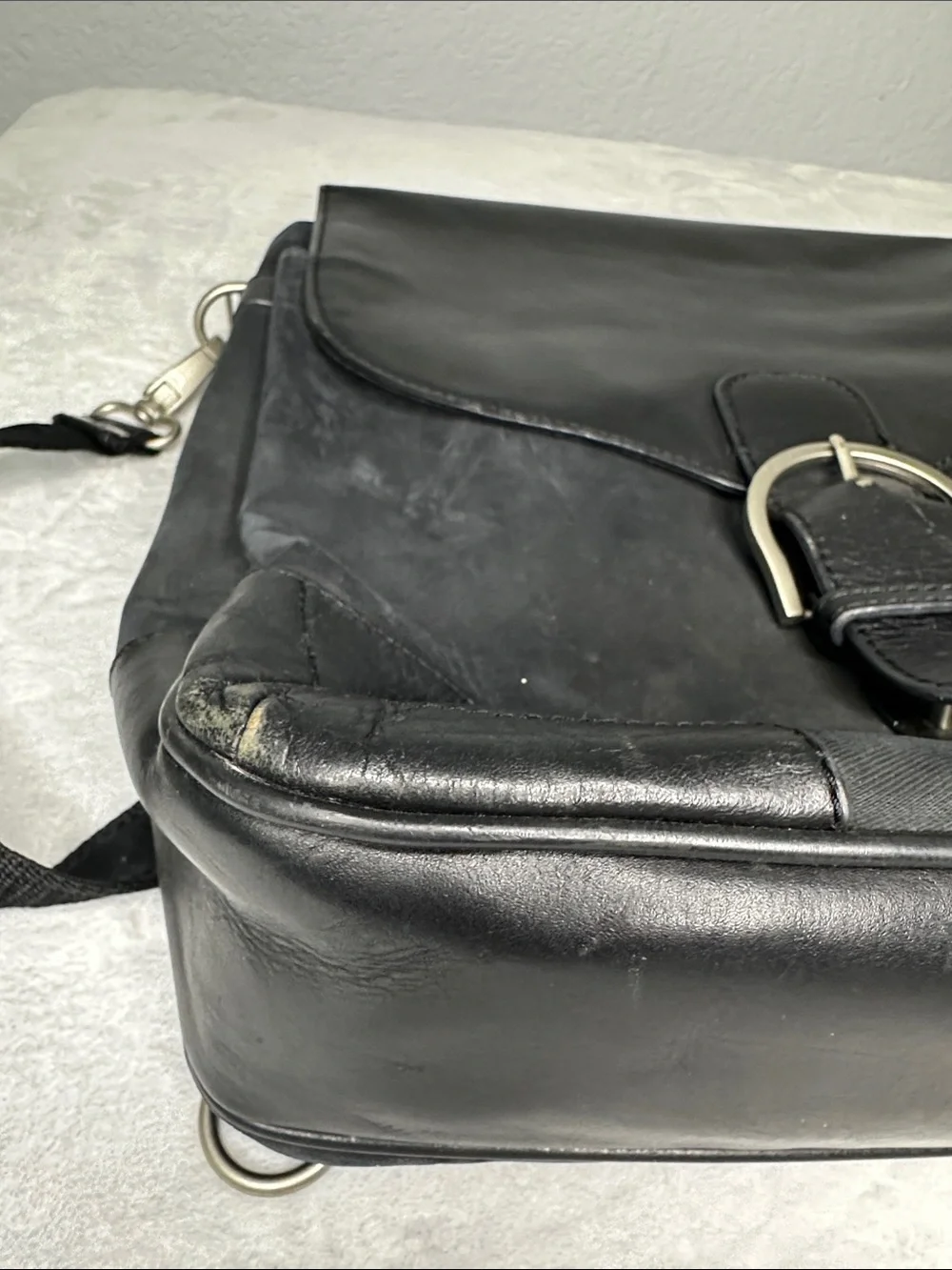 Bellini Men's Messenger Backpack Briefcase Laptop BagLeather & Nylon Design